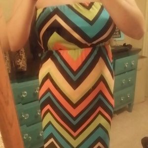 Chevron maxi dress