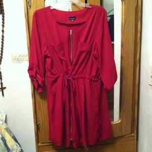 Red casual dress