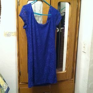 Royal Blue Lace Dress from Charlotte Russe