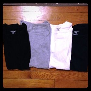 Set of four boat neck 3/4 solid tops