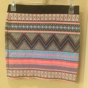 Zara stretchy bright tribal mini skirt