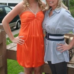 Windsor satin orange dress