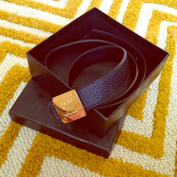 Black and gold mcm belt Authentic