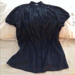 Massimo short sleeve black blouse.