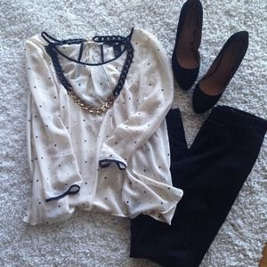 H&M Flowy Polka Dot Top