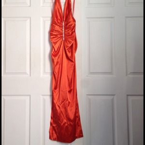 Orange evening gown