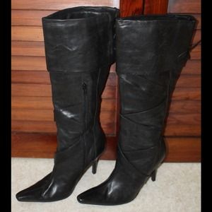 Knee high black boots