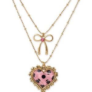betsey Johnson polka dot heart necklace