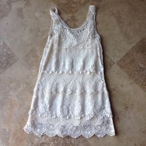 American Eagle Ivory Crotchet Dress