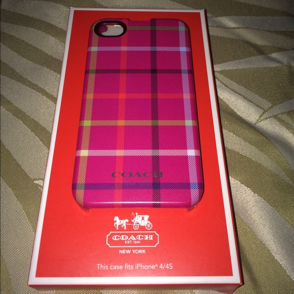 Coach Pink Plaid Tatterall iPhone 4/4s Case 💖💖💖