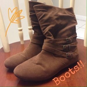 Brown Suede Short Boots