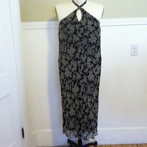 Ralph Lauren Lauren black silk halter dress