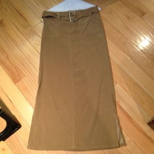 Long suede-ish skirt with side slits