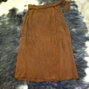 Ralph Lauren lamb suede sarong wrap skirt