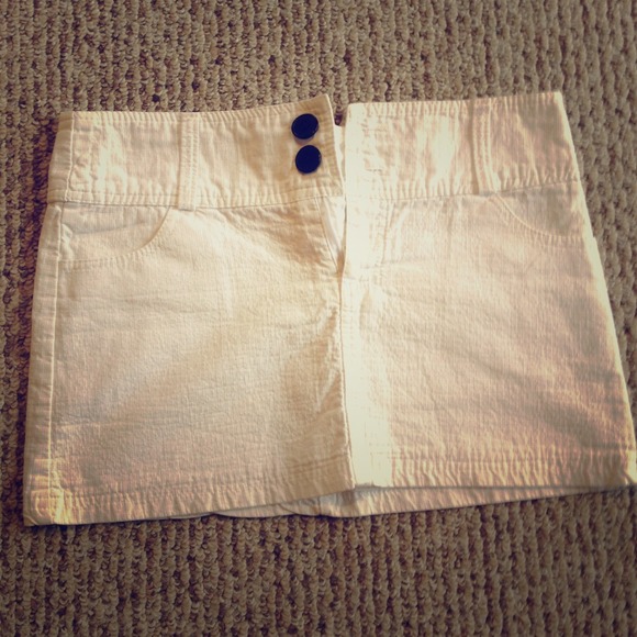 White mini skirt