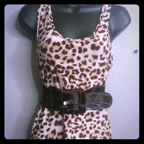 Cheetah dress with belt