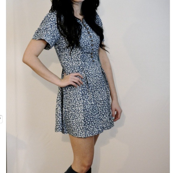 Blue cheetah print dress
