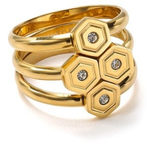 Rebecca Minkoff stackable hexagon ring