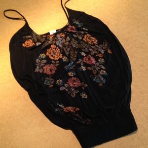 Black and Floral Tank