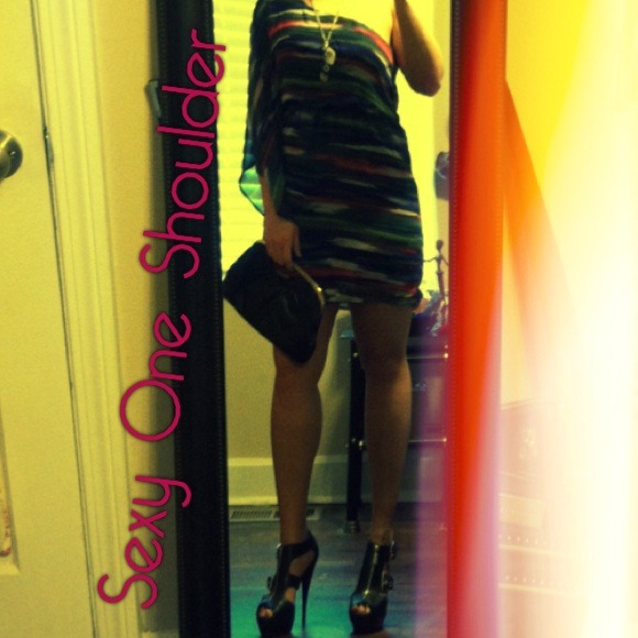 Colorful one shoulder dress