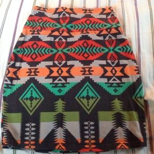 Aztec/tribal print skirt