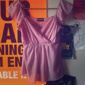 Pink polka dot top
