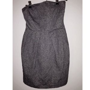 🔵 Thick Heather Grey Tube Dress Exposed Zipper S