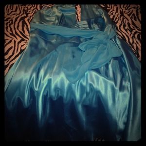 Silky Satin Blue Dress