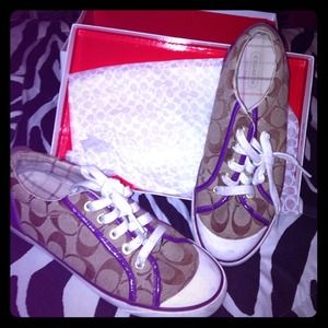 Purple coach shoes