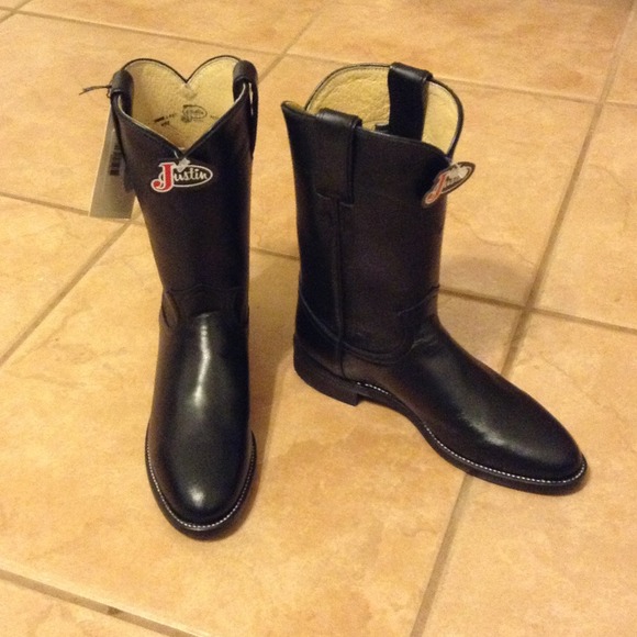 Justin-Black Roper Boots