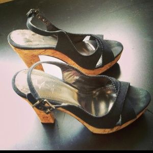 Four inch strap on high heels