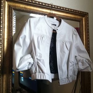 White BeBe Moto leather Jacket