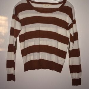 Brown and white striped sweater