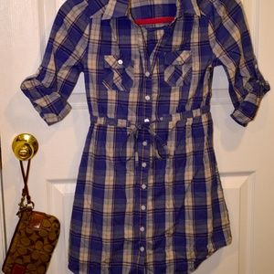 H&M Blue Plaid Shirt Dress SOLDOUT!