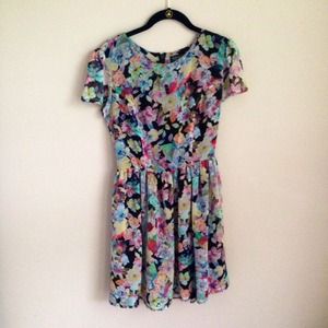 Topshop Floral Chiffon Dress
