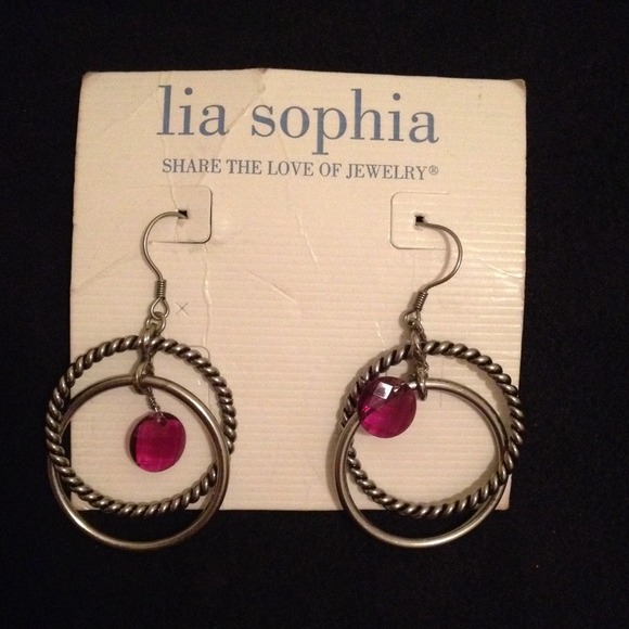 Lia Sophia circle silver earrings