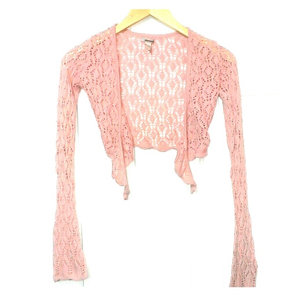 Pink Abercrombie cropped sweater
