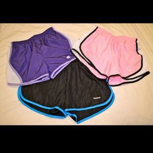 Three pairs of gym shorts