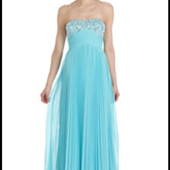 Formal aqua dress.