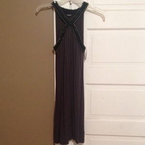 Dark grey dress with black beading