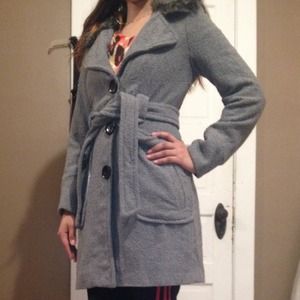 Grey polyester coat