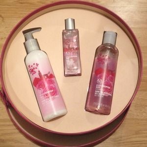 The body shop perfume, lotion & shower gel