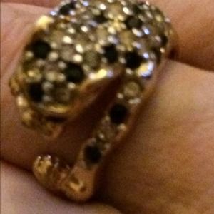 Rhinestone cat ring