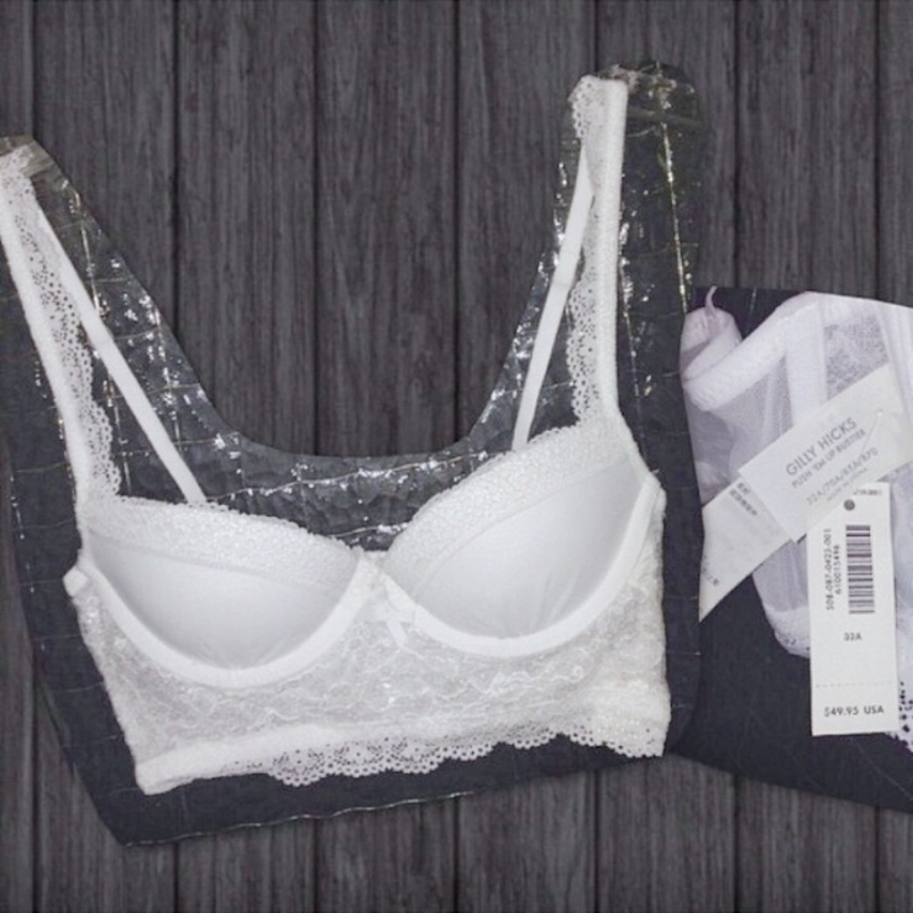 Gilly Hicks lace push up balconet bra bandeau 32A