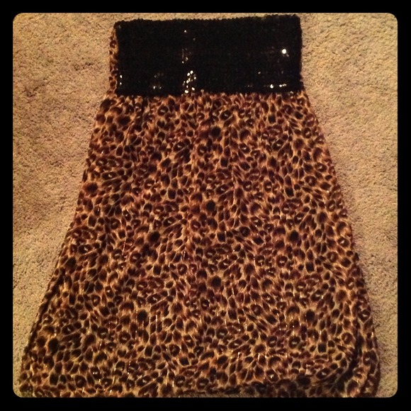 Black sequin cheetah dress