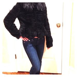 Fur cropped jacket