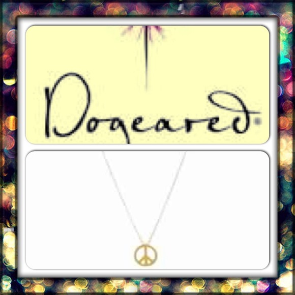 50% off price Dogeared gold plated peace necklace