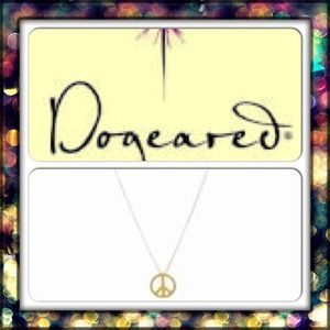 50% off price Dogeared gold plated peace necklace