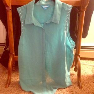 Turquoise collared tank