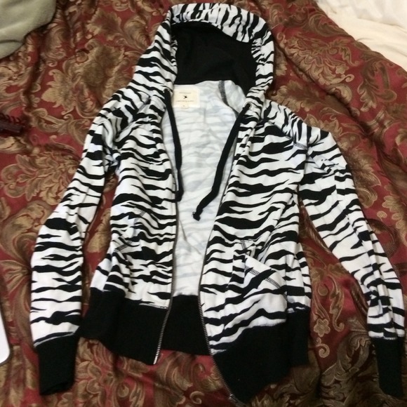 Forever 21 Zebra Print Hoodie